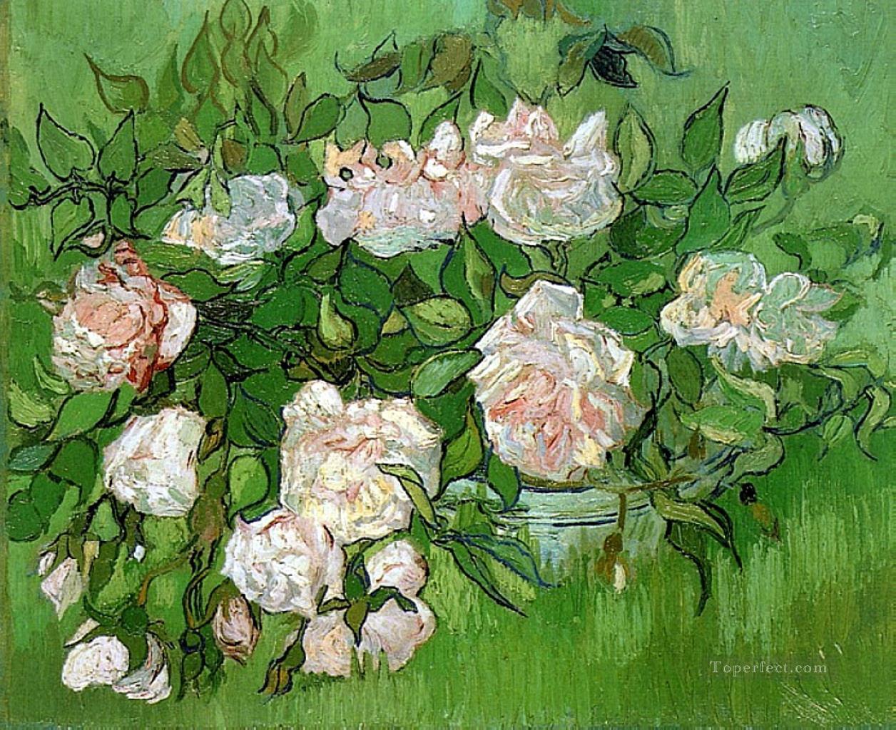 Still Life Pink Roses Vincent van Gogh Impressionism Flowers Oil Paintings